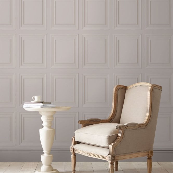 Laura Ashley  Redbrook Wood Panel Dove Grey Wallpaper 115256