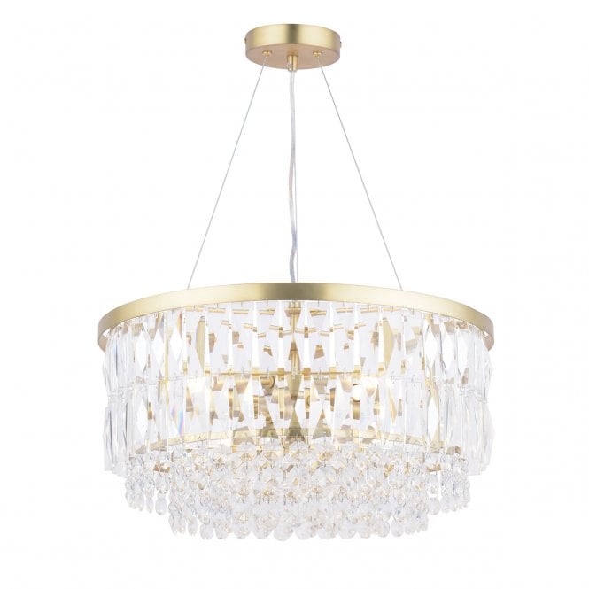 Laura Ashley  Rhosill 4 Light Pendant Glass & Antique Brass