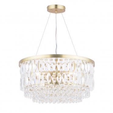 Laura Ashley Rhosill 4 Light Pendant Glass & Antique Brass