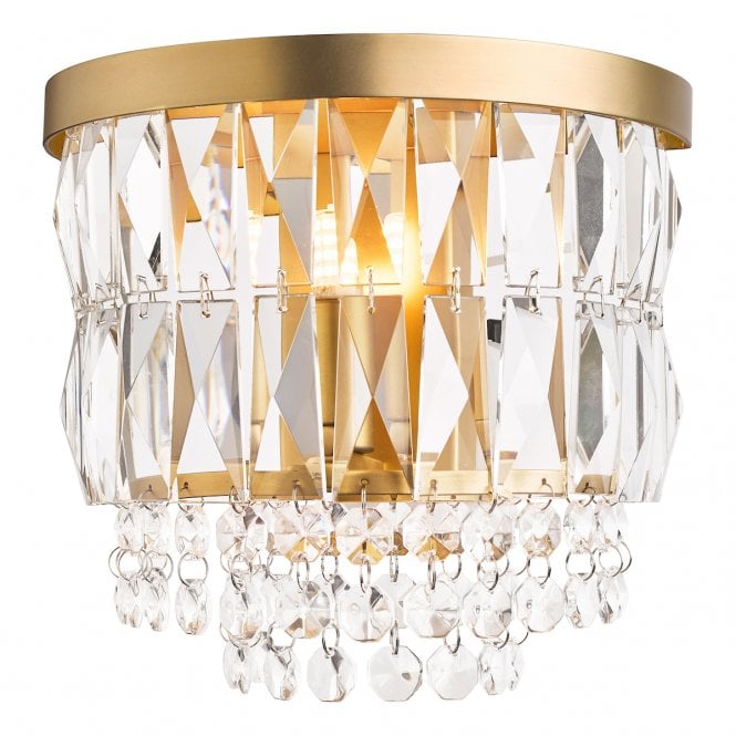 Laura Ashley  Rhosill Wall Light Crystal and Matt Antique Brass