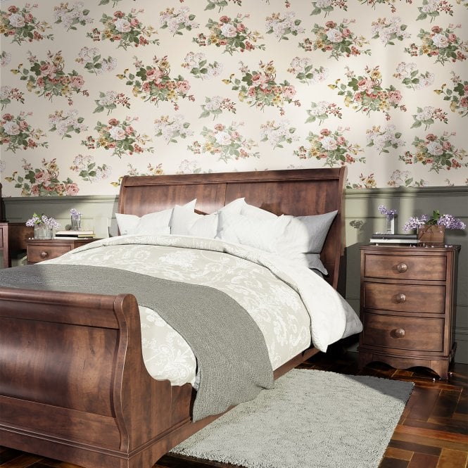 Laura Ashley  Rosemore Pale Sable Wallpaper 114897