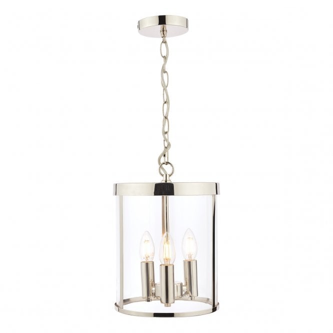 Laura Ashley  Selbourne 3lt Lantern Polished Nickel Glass