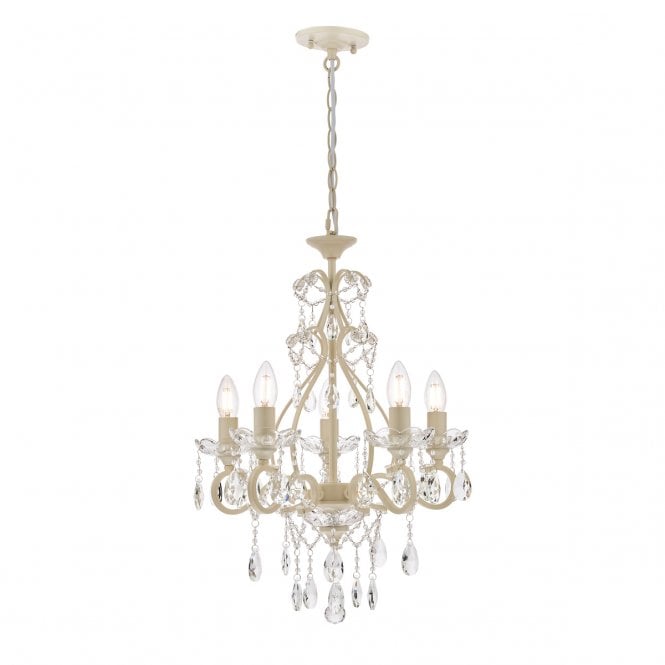 Laura Ashley  Shamley 5lt Chandelier Matt White Glass