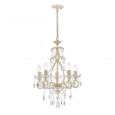 Laura Ashley Shamley 5lt Chandelier Matt White Glass