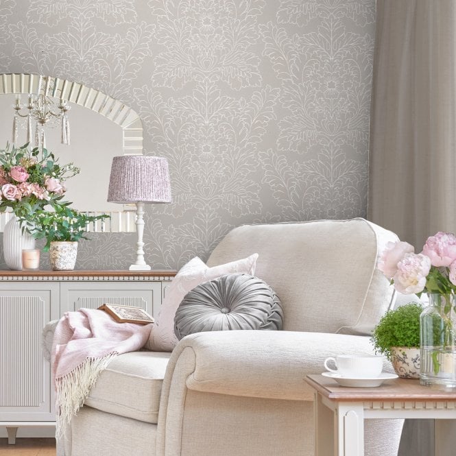 Laura Ashley  Silchester Dove Grey Wallpaper 119853
