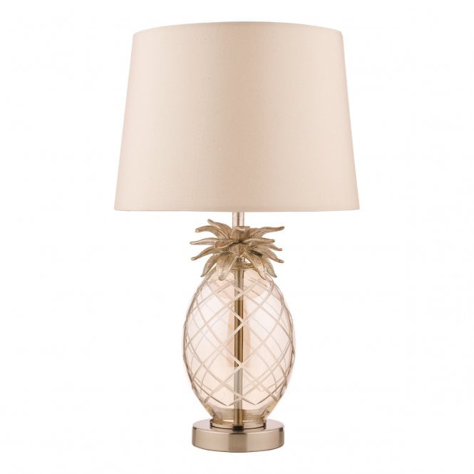 Laura Ashley  Small Pineapple Table Lamp Champagne Cut Glass With Shade