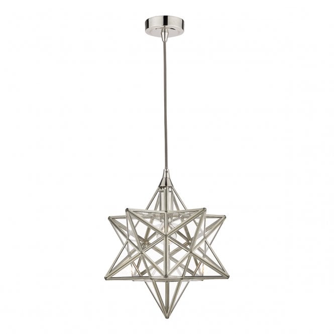 Laura Ashley  Small Star Pendant Polished Silver Glass