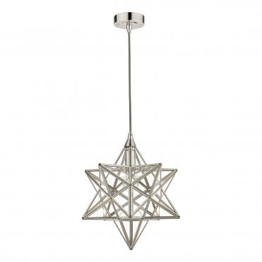 Laura Ashley Small Star Pendant Polished Silver Glass