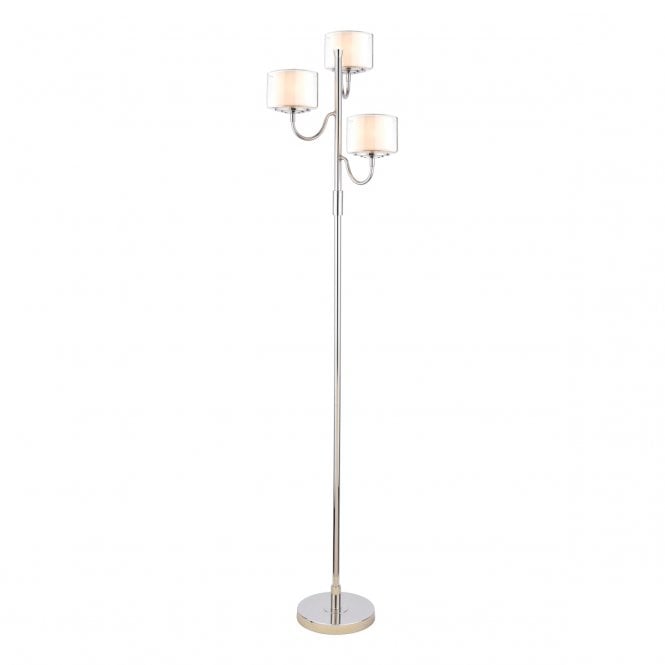 Laura Ashley  Southwell 3 Light Floor Lamp Polished Nickel and Opal Glass