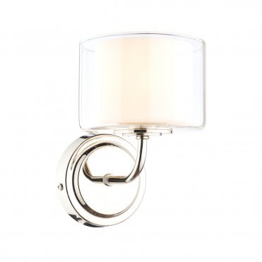 Laura Ashley Southwell Wall Light Polished Nickel & Glass Shade
