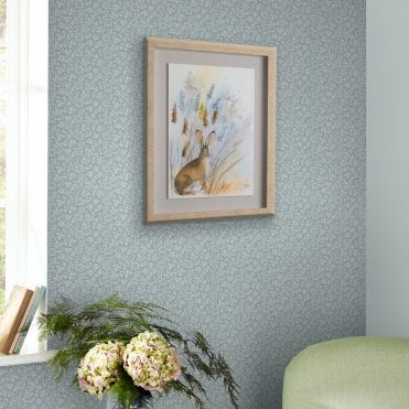 Laura Ashley Sweet Alyssum Pale Seaspray Blue Wallpaper 121078