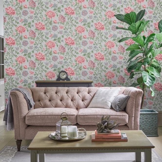 Laura Ashley  Tapestry Floral Slate Grey Wallpaper 113408