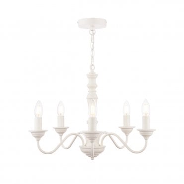 Laura Ashley Tate 5lt Pendant Matt White Fitting Only