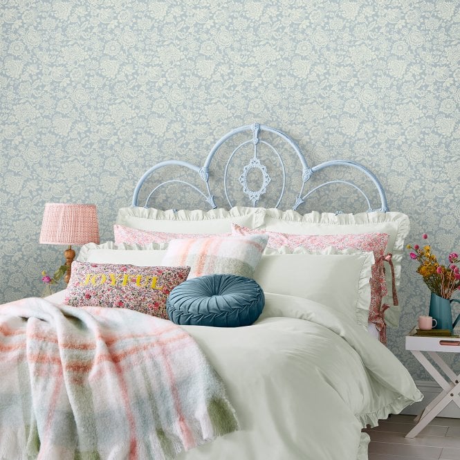 Laura Ashley  Trailing Laurissa Pale Seaspray Blue Wallpaper 121073