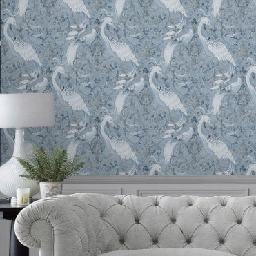 Laura Ashley Tregaron Midnight Blue Wallpaper 120132
