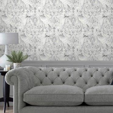 Laura Ashley Tregaron Silver Wallpaper 119868