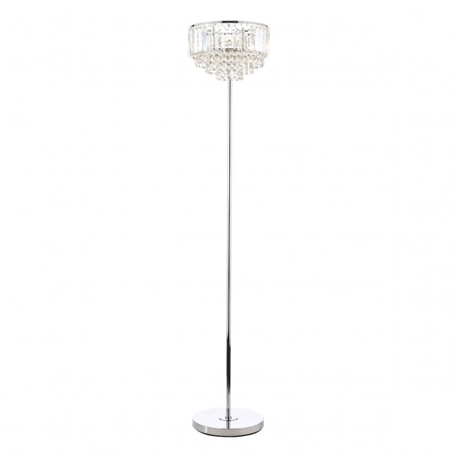 Laura Ashley  Vienna 3lt Floor Lamp Crystal & Polished Chrome