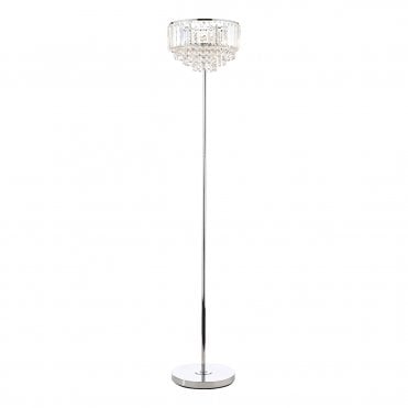 Laura Ashley Vienna 3lt Floor Lamp Crystal & Polished Chrome
