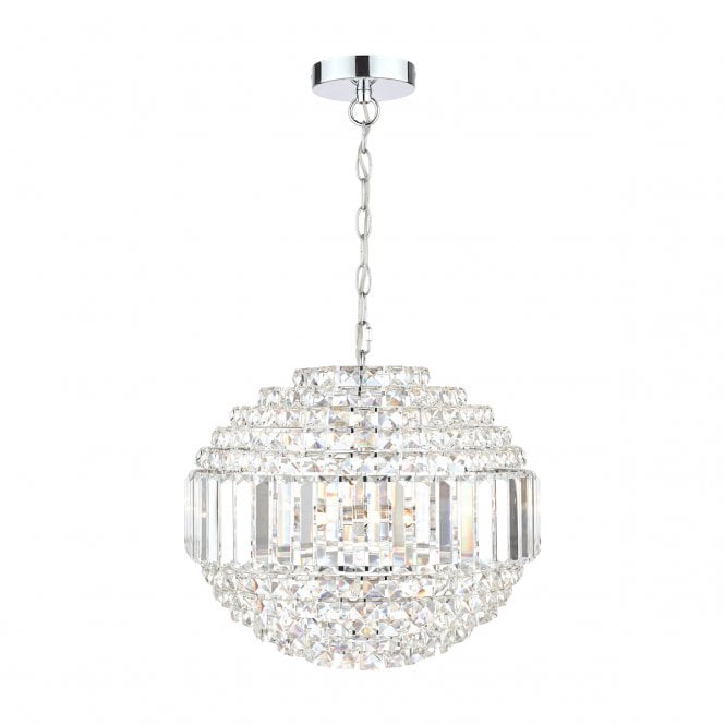 Laura Ashley  Vienna 5lt Chandelier Crystal & Polished Chrome