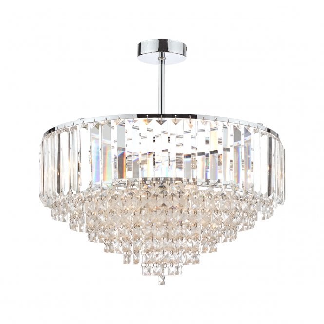 Laura Ashley  Vienna 5lt Semi Flush Crystal & Polished Chrome