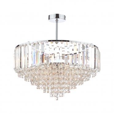 Laura Ashley Vienna 5lt Semi Flush Crystal & Polished Chrome