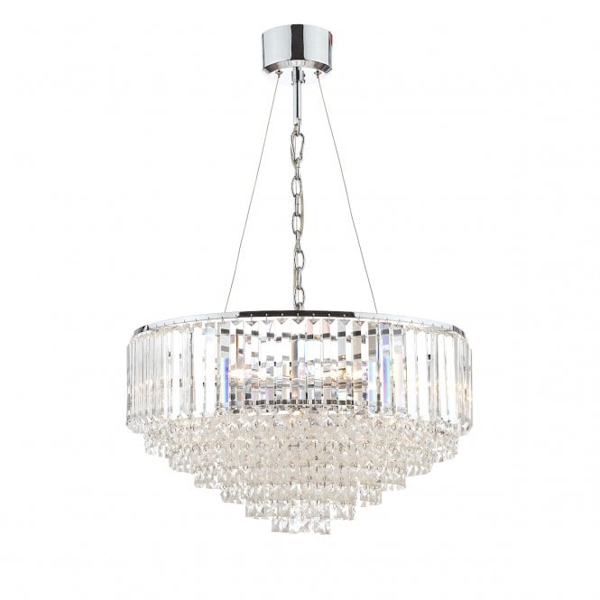 Laura Ashley  Vienna 9lt Chandelier Crystal & Polished Chrome