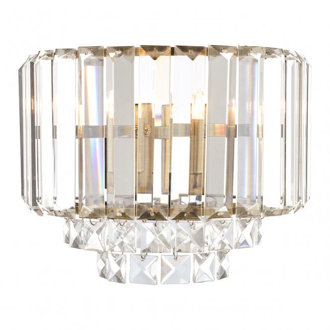 Laura Ashley  Vienna Wall Light Antique Brass Crystal