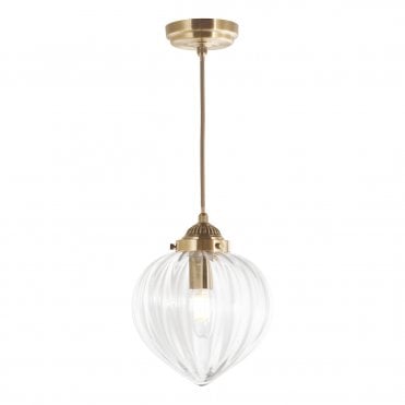 Laura Ashley Whitham Pendant Antique Brass and Glass