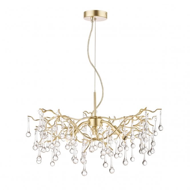 Laura Ashley  Willow 3lt Pendant Champagne & Clear Crystal
