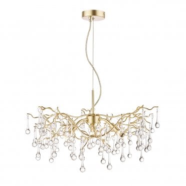 Laura Ashley Willow 3lt Pendant Champagne & Clear Crystal