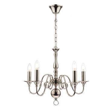 Laura Ashley Winchester 5lt Pendant Polished Nickel