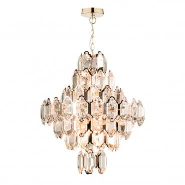 Laura Ashley Windsor 8lt Pendant Rose Gold Crystal
