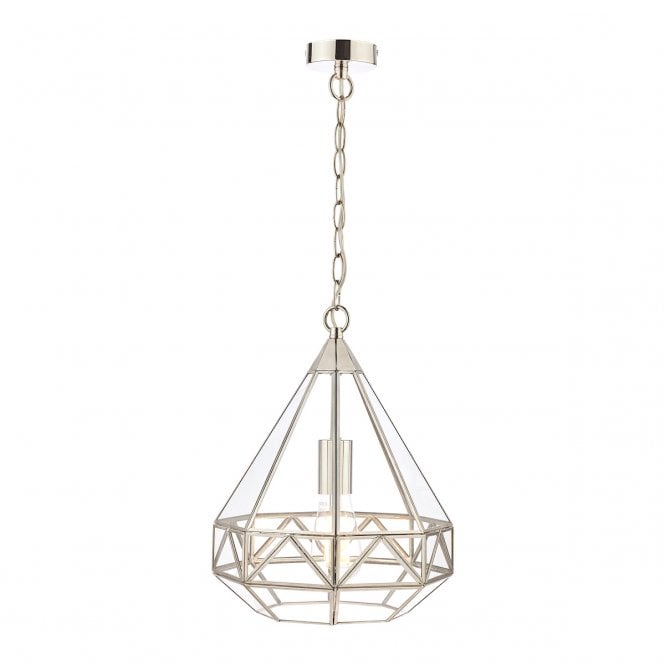 Laura Ashley  Zaria Pendant Polished Silver Glass