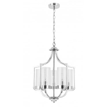 Ashley 5 Light Pendant Polished Chrome