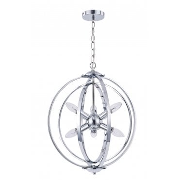 Atlas 6 Light Pendant Polished Chrome