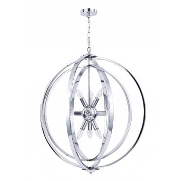 Atlas 9 Light Pendant Polished Chrome