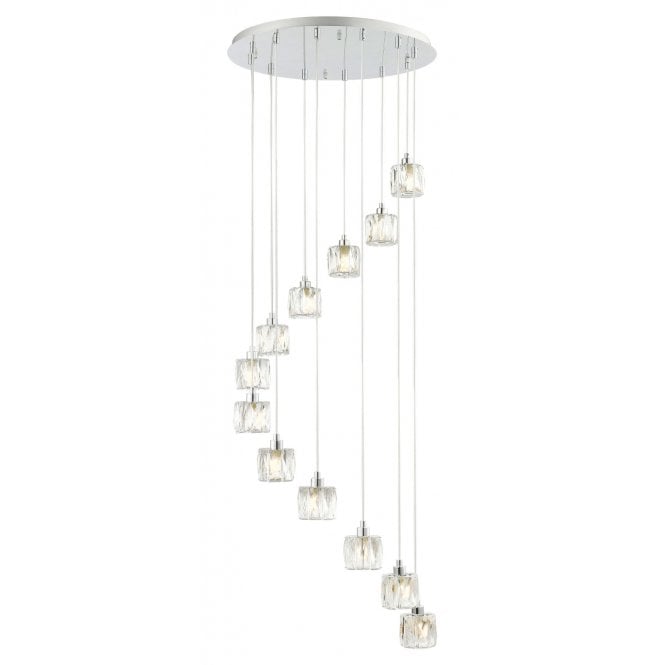 Magnalux Aurora 12 Light Extra Small Spiral Crystal Pendant