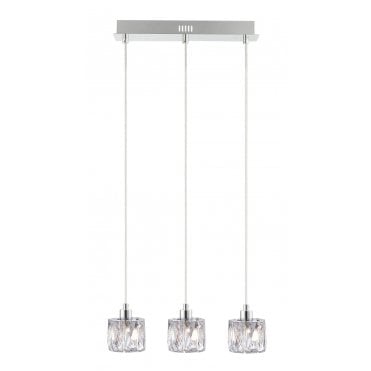 Aurora 3 Light Extra Small Crystal Pendant Bar