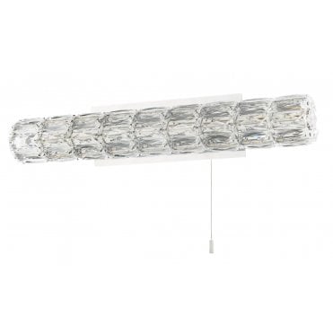 Aurora LED Crystal Bathroom Wall Light Polished Chrome