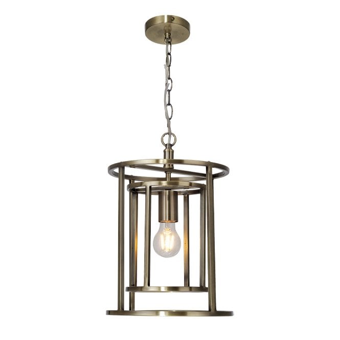 Magnalux Chester 1 Light Pendant Antique Brass