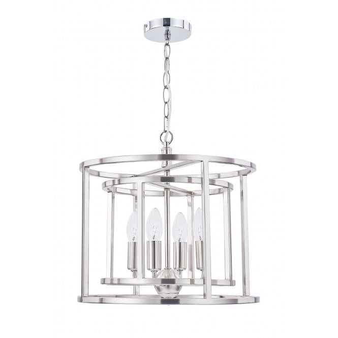 Magnalux Chester 4 Light Pendant Satin Chrome