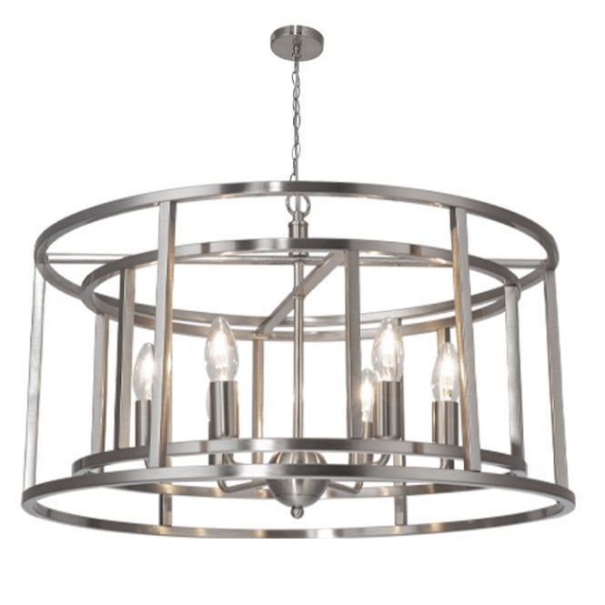 Magnalux Chester 6 light Pendant Satin Chrome