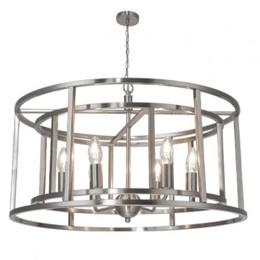 Chester 6 light Pendant Satin Chrome