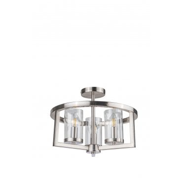 Costello 3 Light Semi Flush Satin Chrome
