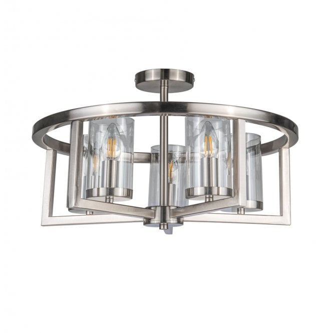 Magnalux Costello 5 Light Semi Flush Satin Chrome