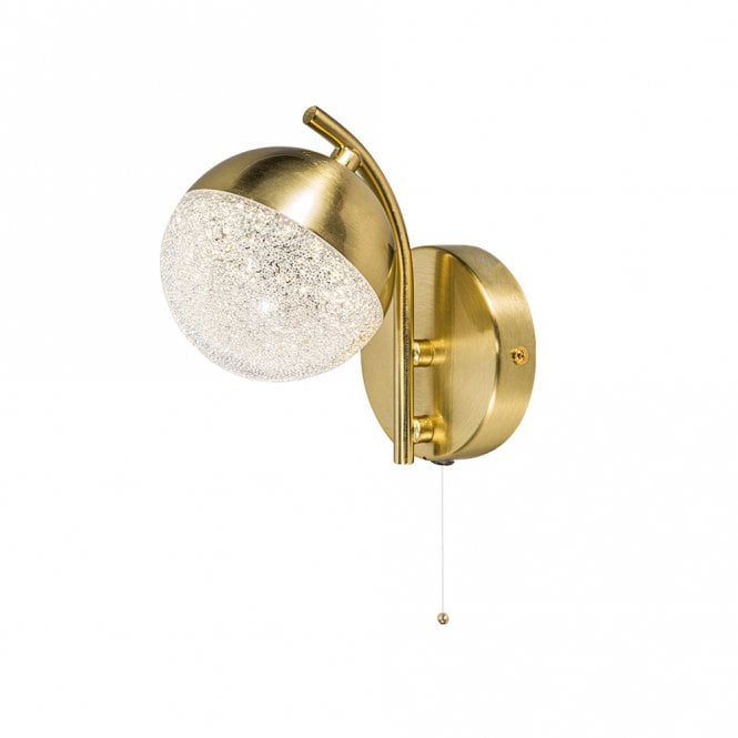 Magnalux Dew 1 Light 5W CCT Satin Brass Bathroom Wall Light