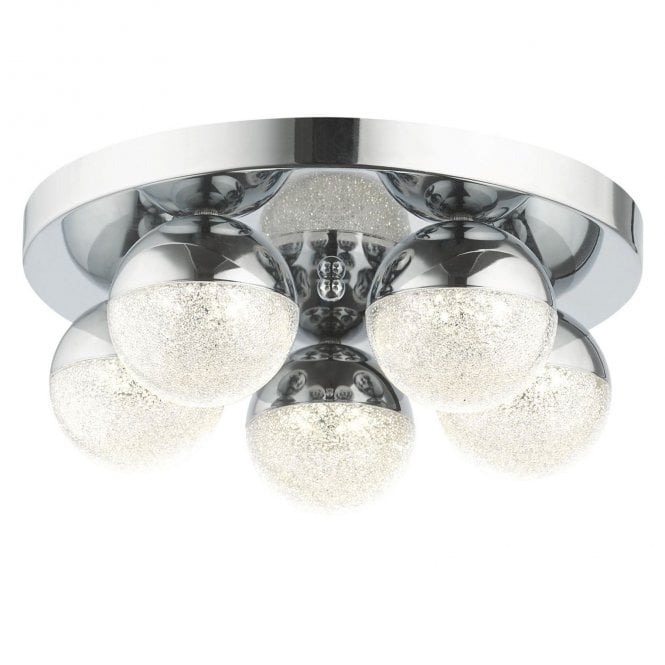 Magnalux Dew 5 Light Bathroom Ceiling Light Polished Chrome