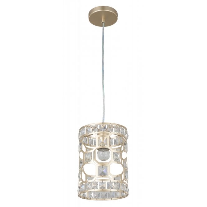 Magnalux Diana 1 Light Crystal Pendant Champagne Gold