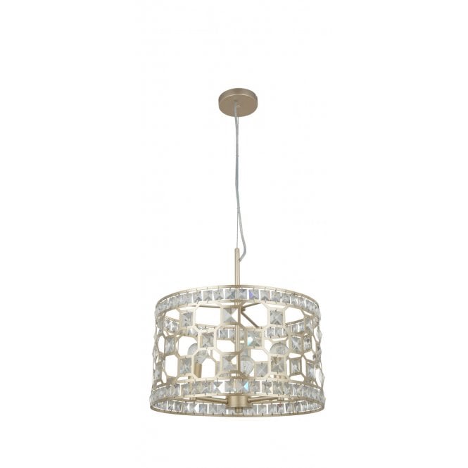 Magnalux Diana 3 Light Crystal Pendant Champagne Gold