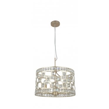 Diana 3 Light Crystal Pendant Champagne Gold
